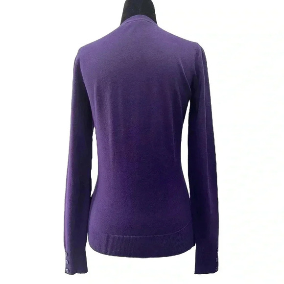 Ricki’s Cardigan  V Neck Button Front Fitted Purple Size Small - Picture 2 of 16